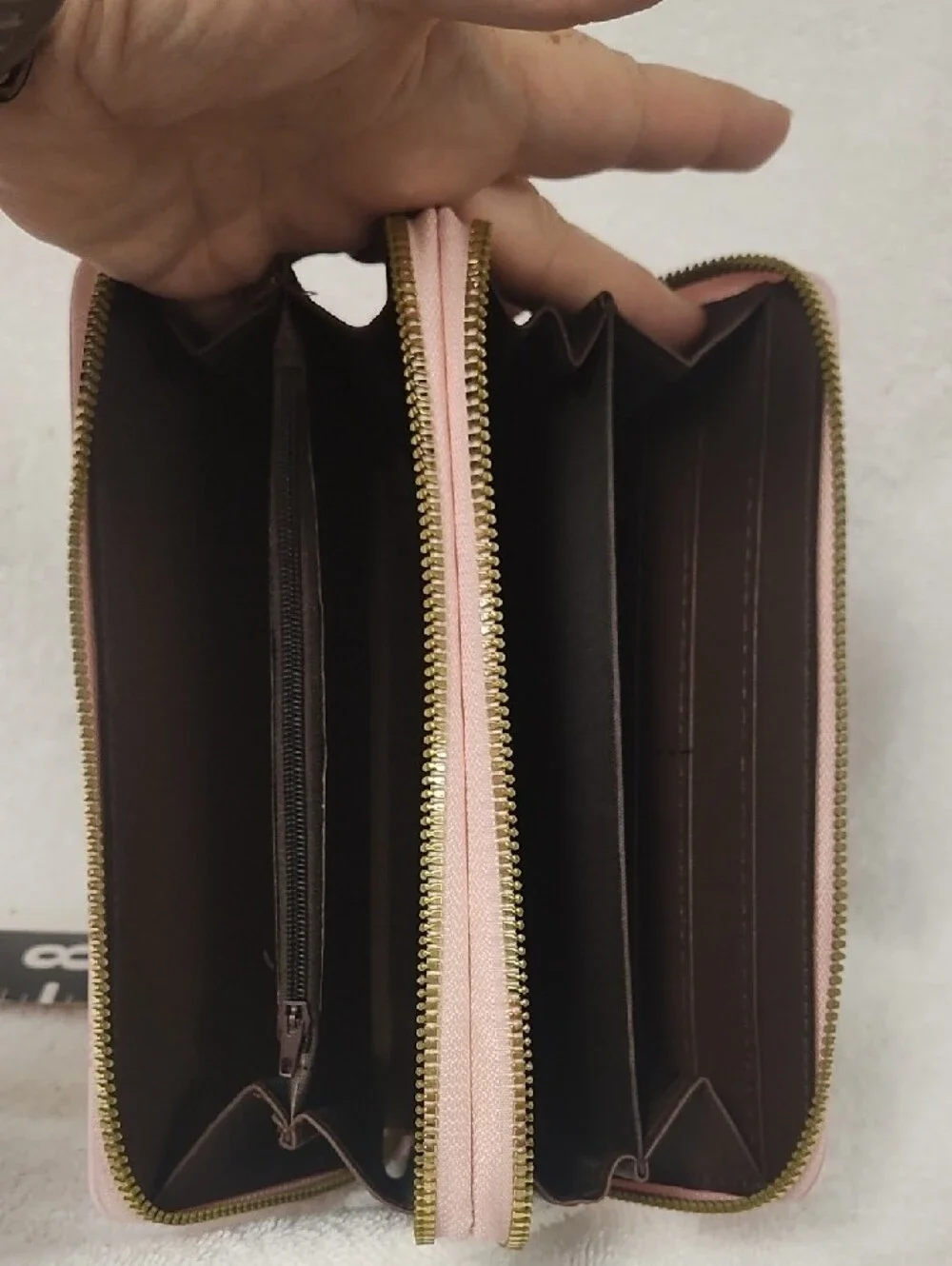 NWOT Pink Butterfly Zip-Around Wallet with Gold Accent
